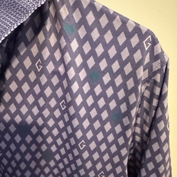 Greyson Purple Polo Shirt with Geometric Design - Picture 2 of 3